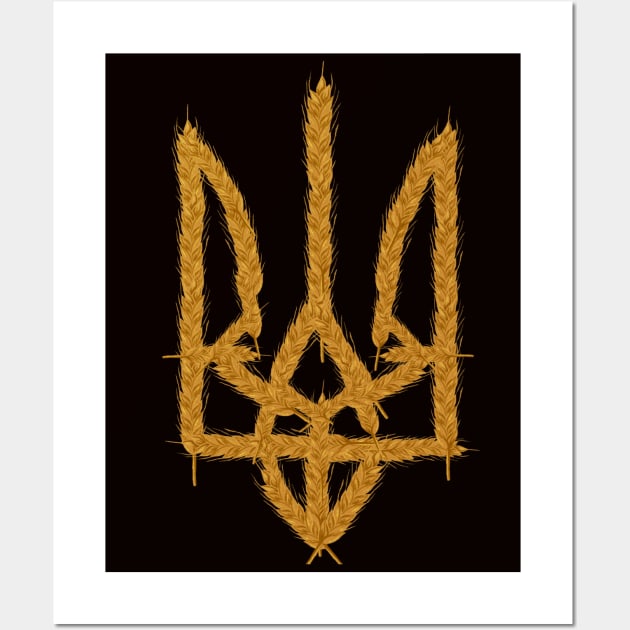 Ukrainian Coat of Arms in Wheat Wall Art by EpicClarityShop